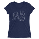 navy blue ladies shirt with 305 for life graphic on the front