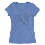 heather blue ladies shirt with 305 for life graphic on the front