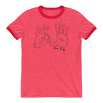 red 305 for life ringer t-shirt