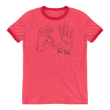 red 305 for life ringer t-shirt