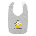 A is for Arroz - Embroidered Cuban Baby Bib