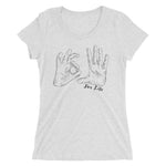 heather white ladies shirt with 305 for life graphic on the front