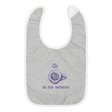 C is for Cafecito - Embroidered Cuban Baby Bib