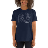 woman wearing a navy blue 305 for life unisex t-shirt