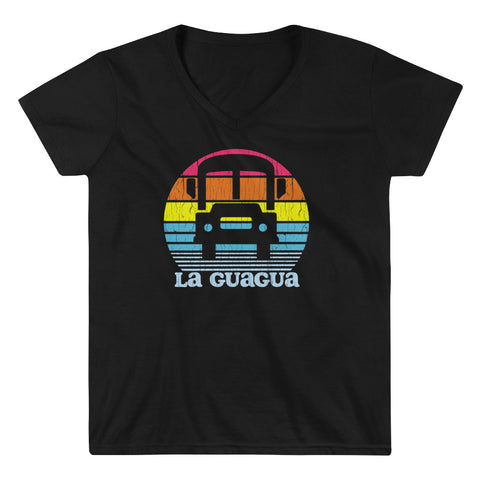 La Guagua Cuban Retro Women's V-Neck Shirt