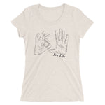 heather oatmeal ladies shirt with 305 for life graphic on the front