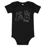 black baby onesie with 305 for life graphic on the front