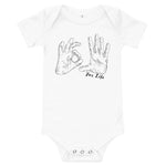 white baby onesie with 305 for life graphic on the front