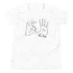 white youth t-shirt with 305 for life graphic on front